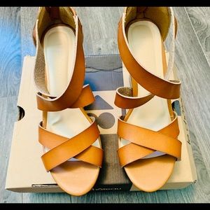 Stylist Wedge Sandals Tan colour Size 8.